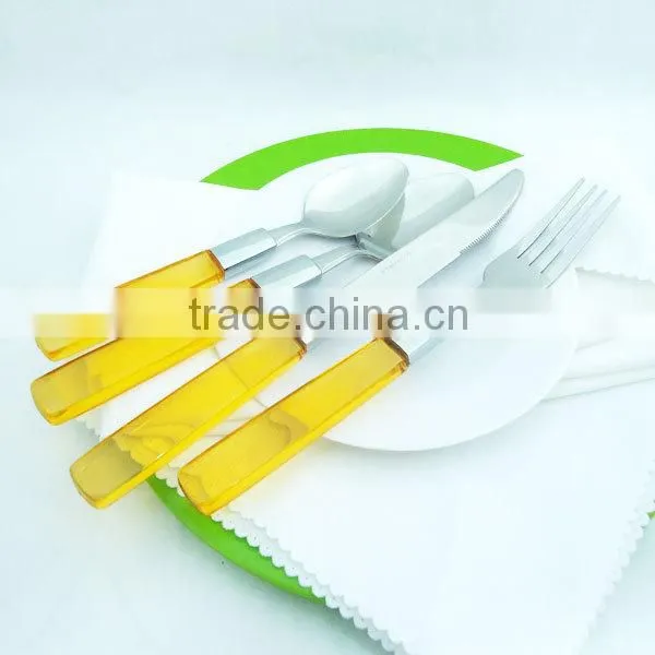 stainless steel flatware black handle