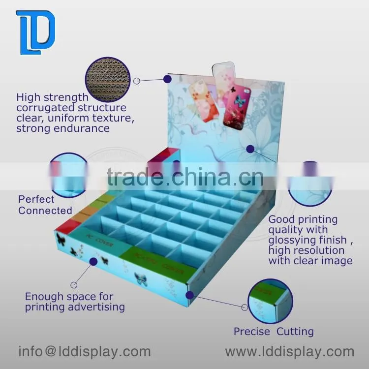 mobile phone customized designed cardboard counter display