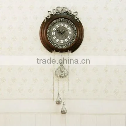 Pewter Flower Art Decorate Wall Clock