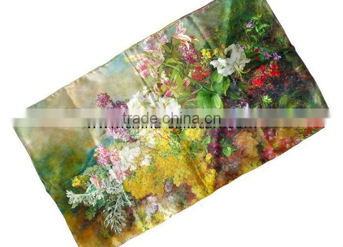 Fashion Square Print Lady's Silk Hijab