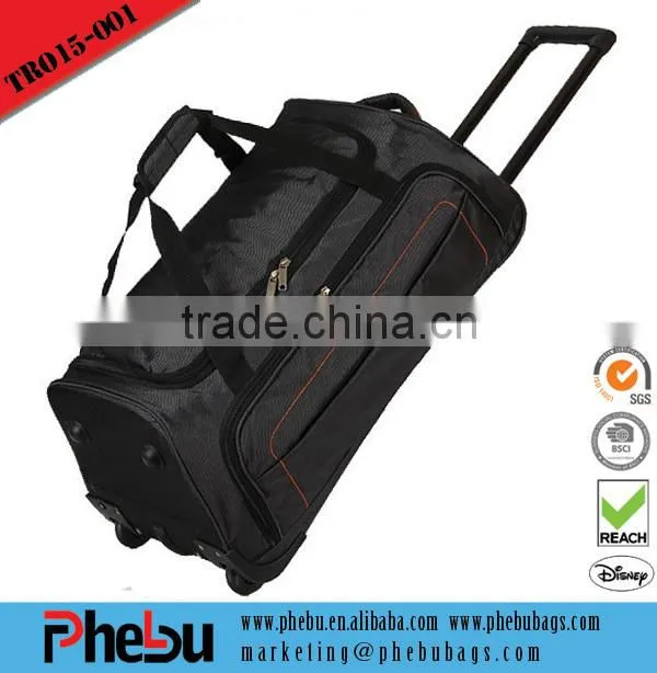 Hot sale black wheeled eminent trolley backpack bag( TROB15-005)