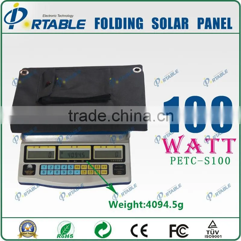 Hot sale! 100W portable folding solar panel kits for car battery/boat/yarcht