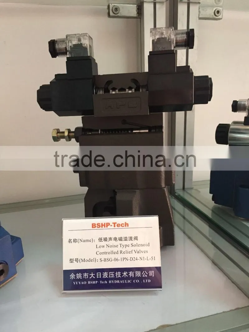 Yuken Series Hydraulic Valves Low Noise Type Solenoid Controlled Relief Valves S-BSG-03/06/10,-51/51/51