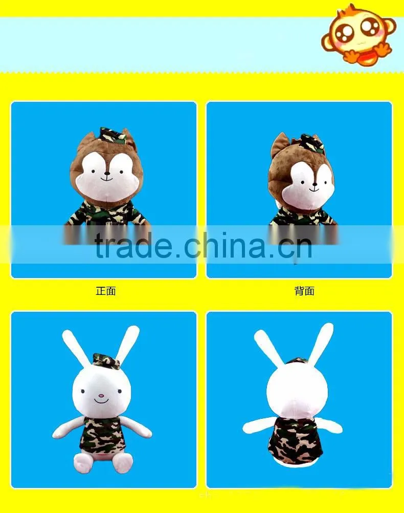 2016 fashion new fox rabbit with military uniform toy Descendants of the sun dolls