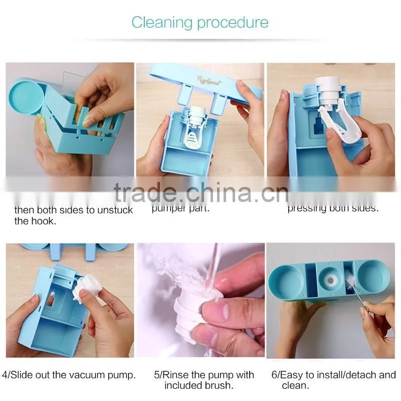 Plastic Material high quality automatic toothpaste dispenser toothbrush holder for bathroom