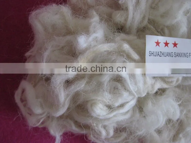 Chinese fleece sheep wool, Mogolian sheep wool, 28-32mic&70-110mm, raw white color