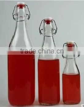 Wholesale Glass oil vinegar cylinder bottle with iron lid 3 sizes