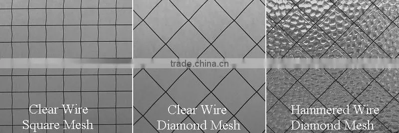 6mm /7mm wire mesh glass / wire mesh security glass wire reinforced glass /wired glass prices