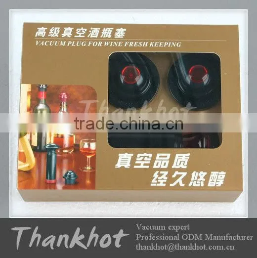 Vacuum wine bottle stopper with pump with gift box for promotion