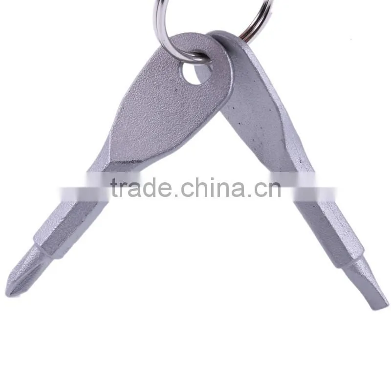 Stainless Steel Mini Slotted Phillips Screwdriver Keychain