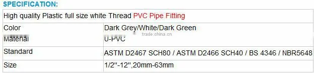 Pvc fitting/push in fittings