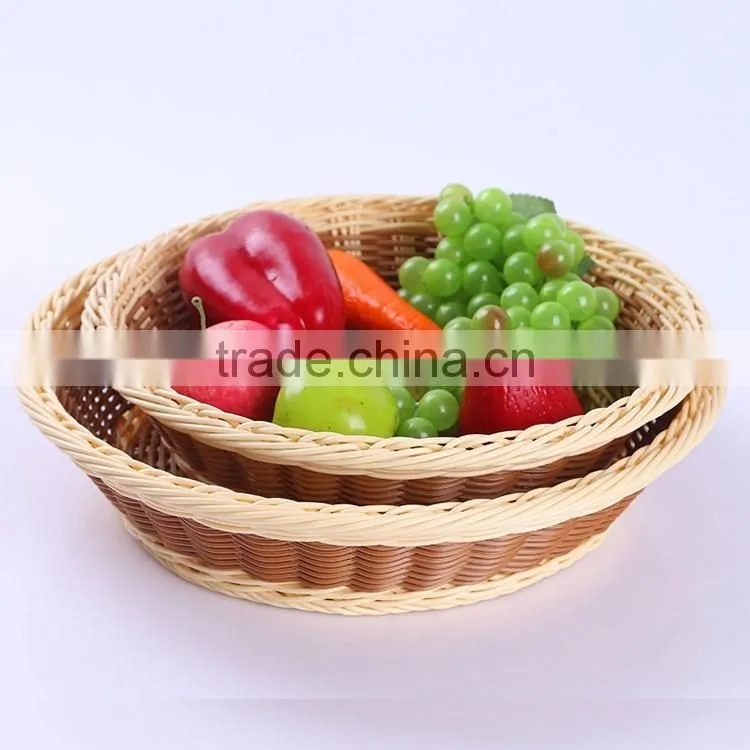 Cheap wholesale eco-friendly plastic wicker woven home or resturant food tray vegetable plant tray
