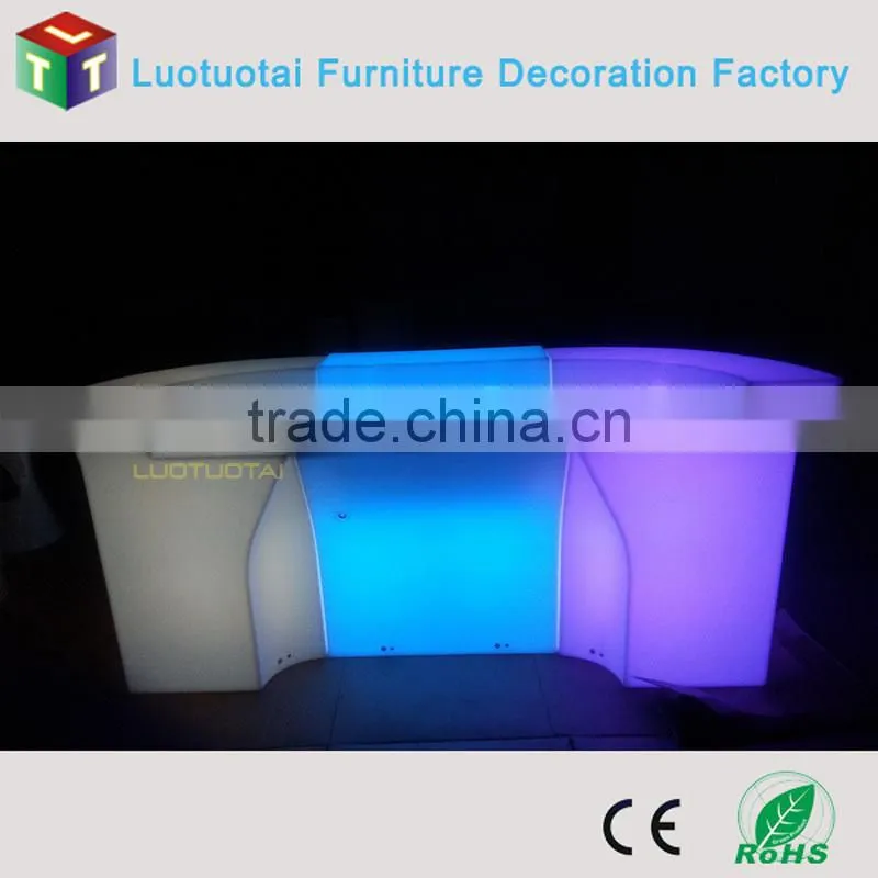 PE plastic/remote control/RGBW glow bar furniture/event nightclub LED Bar Counter