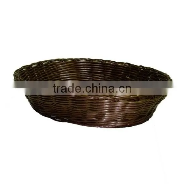 Hand woven plastic wicker basket for sales