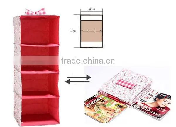 Household 6 shelf non woven folding hanging organizer