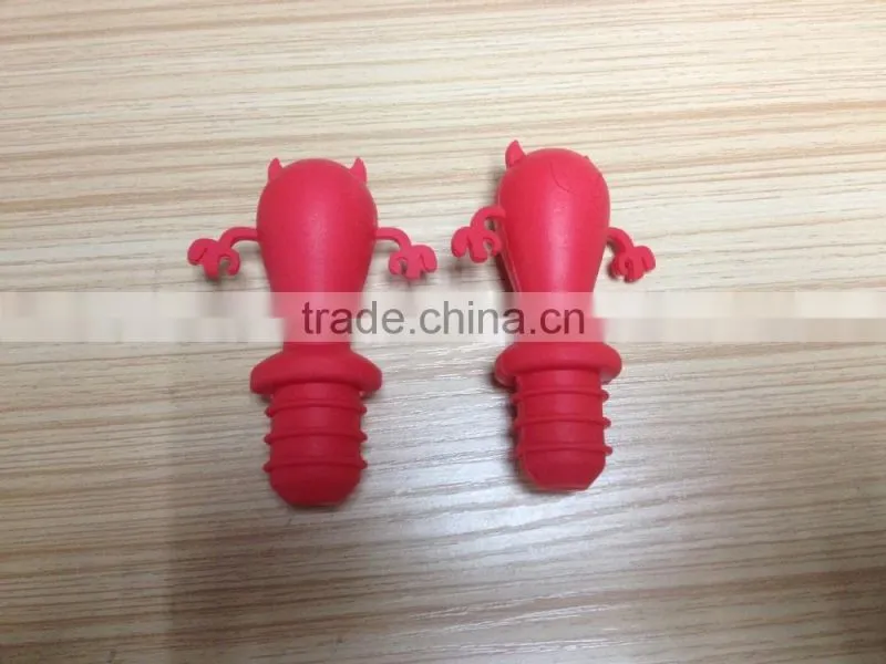 Cute pattern design 100% food grade silicone wine bottle stopper