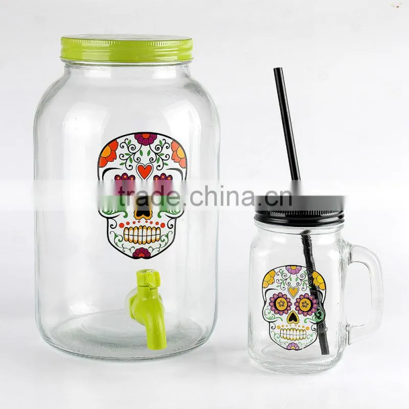 Skull style glass dispenser,5L dispenser