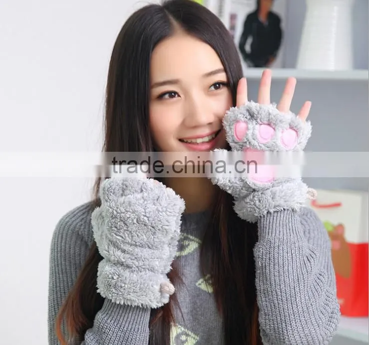 2015 fashional Winter storm claw cute cartoon cat paw gloves