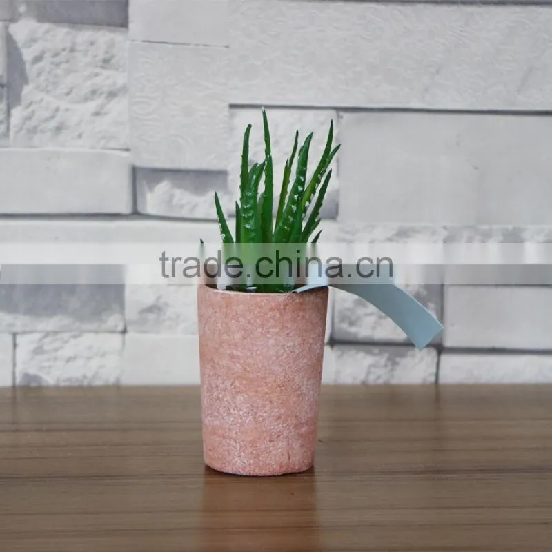 plastic mini succulent plants arrangement in pot