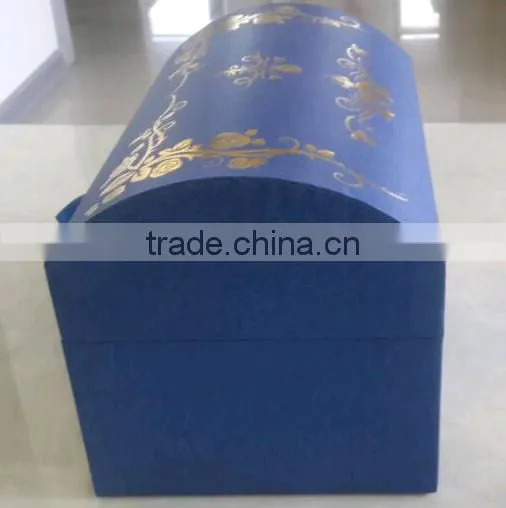 Arched design cremation biodegradable urns with golden/Sliver flower pattern for funeral supplier
