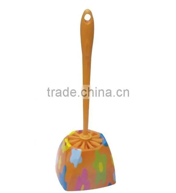 PP printed toilet brush with base