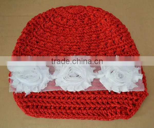 2013 Wholesale baby hat christmas elves newsboy caps with flower red hat christmas baby hat wholesale