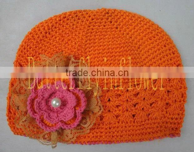 Soft Baby Winter Flower Hats crochet beanie hats with flower no moq