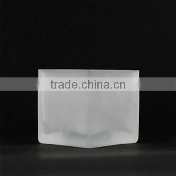 Tealight Frosted Glass Cup/Jar Half Clear Votive Candle Holder/Candlestick