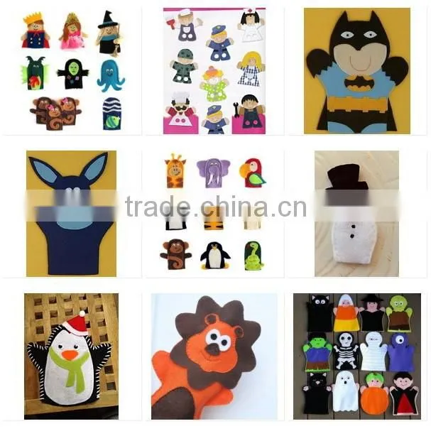 2017 best selling new product decorative custom handmade fabric felt cheap fashion innovative animal puppet wholesale