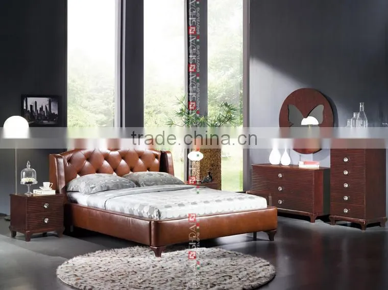 Modern Century 6 Drawer Walnut Finish Bedroom Furniture Chest Dresser