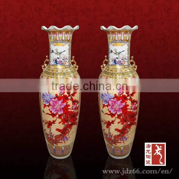 Fancy Chinese ink painting design large floor vases antique vases