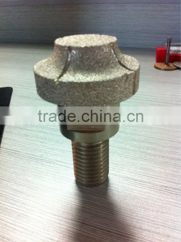 Vacuum brazed diamond engraving finger router bits for stone