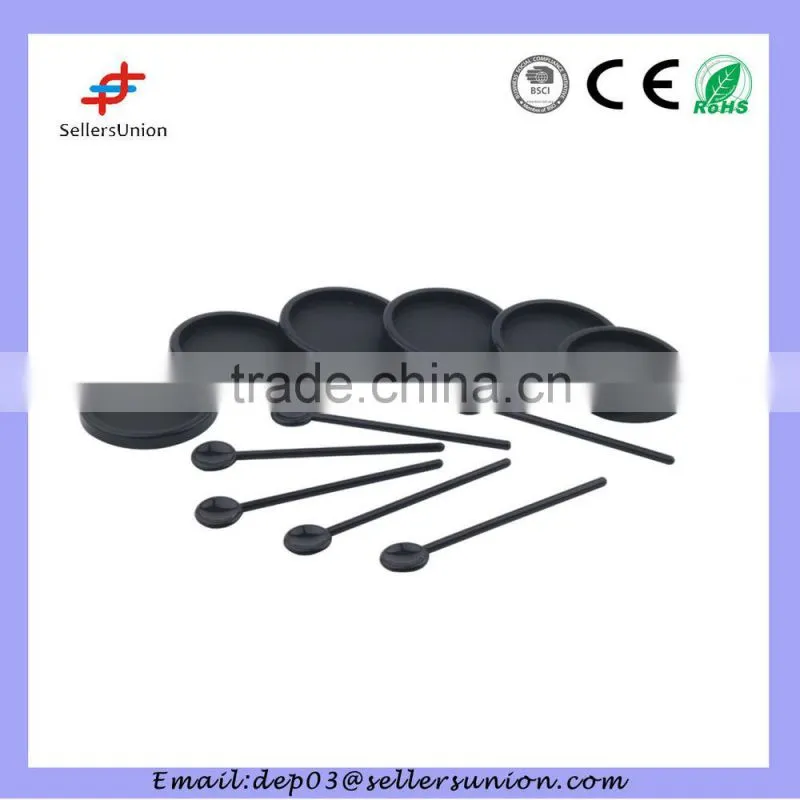 Plastic stirring rod & coaster set