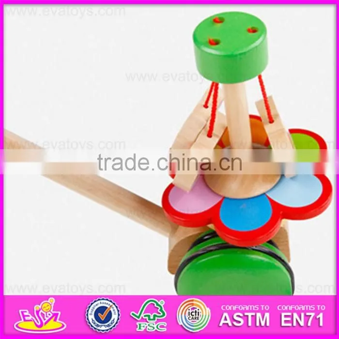 2016 Lovely baby pull and push wooden line toy W05A023