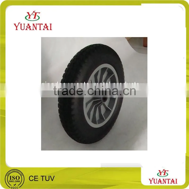 steel rim 8x2.50-4 flat free pu foam wheel