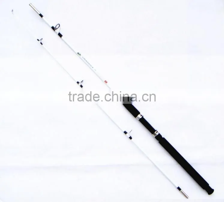 White Color 2-Section Fiberglass Spinning Fishing Rod