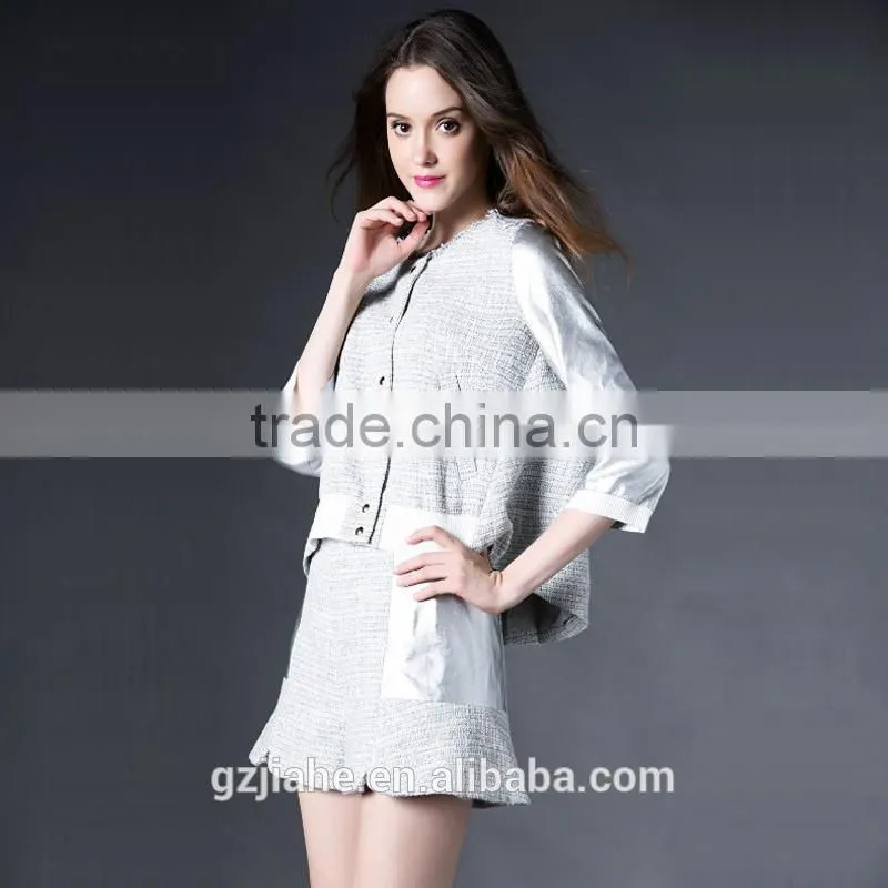 New Arrival Two Pieces Set Woman Jacket With Shorts Casual Suit