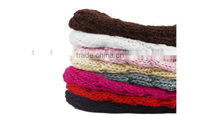 In autumn and winter to keep warm knitting cap couples pur color upset twist cap