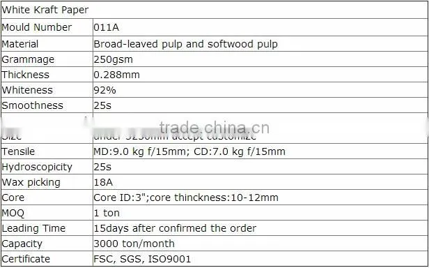 250g High-quality White Kraft Paper for Hang tag