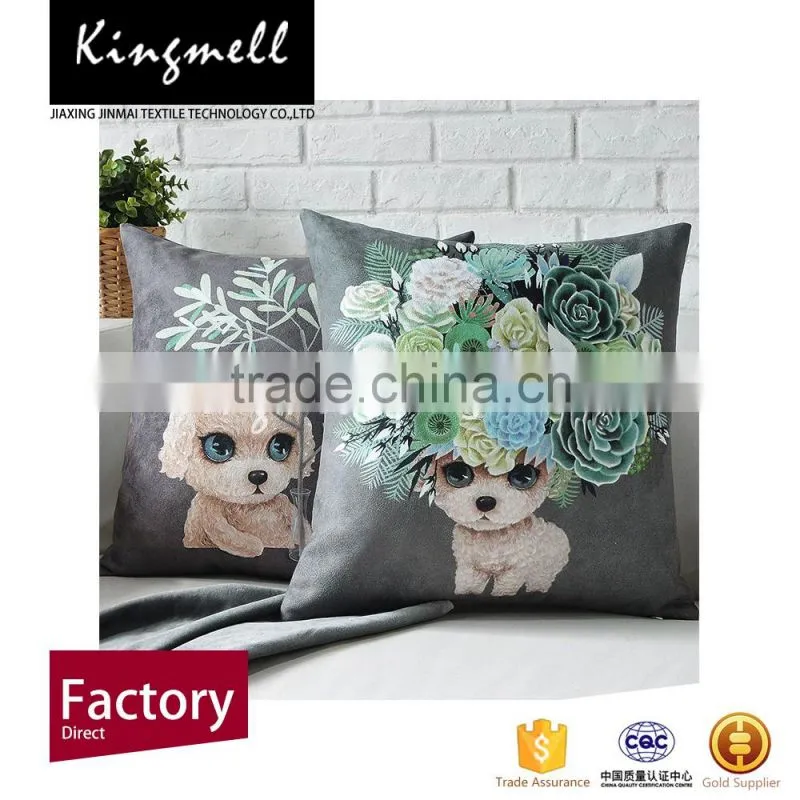 Cute design printed cushion linen fabric sofa/car seat cushion covers