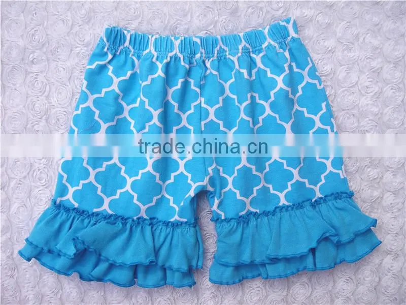 2016 china yiwu product and wholesale and EXW price cotton shorts with rufffle for baby kids for summer and sport wearing