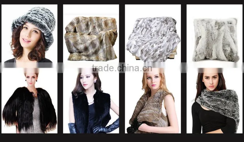 CX-B-P-44F Ladies Latest Design Genuine Raccoon Fur Collar Wool Cashmere Fringed Pashmina Shawl