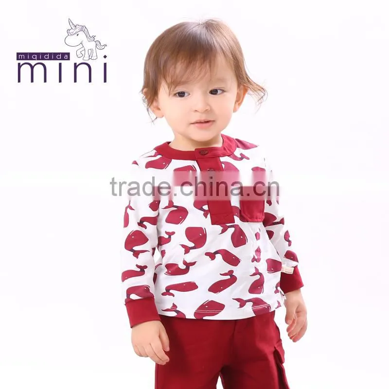 MIQIDIDA kids clothes manufacturer autumn style round animal print baby clothes wholesale price