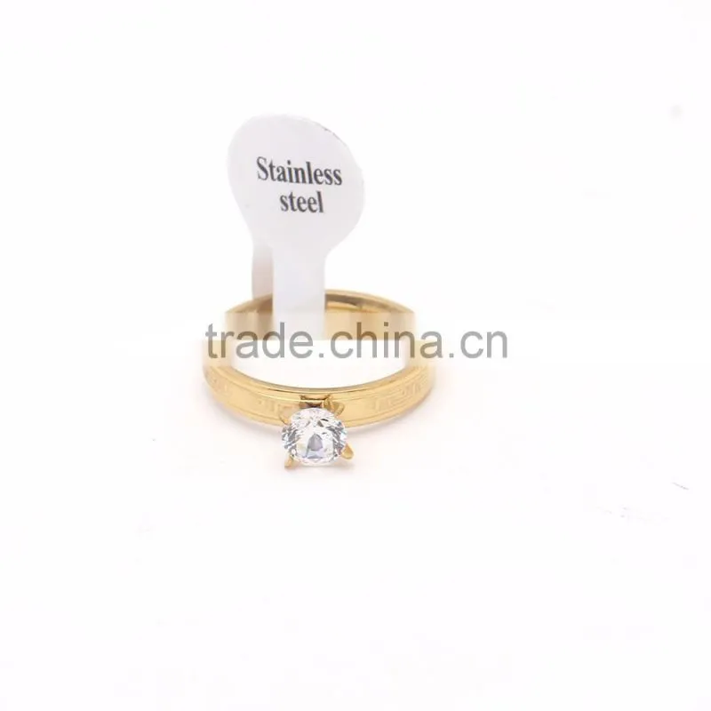2017 design yiwu factory gold color stainless wedding rings for women jewelry engagement in stock