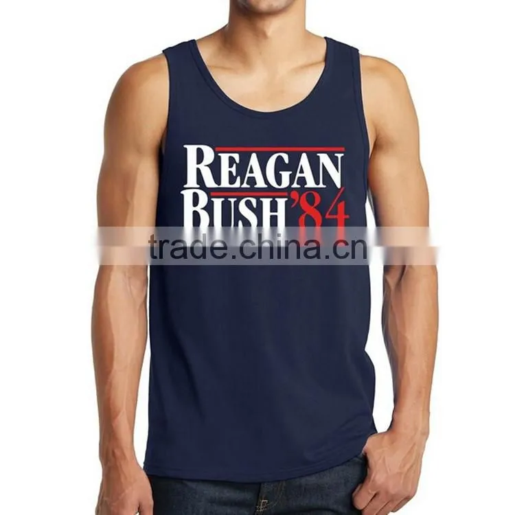 Latest Fashion Design Custom Printing 100% Cotton Bodybuilding Stringer Wholesale Mens Tank Top