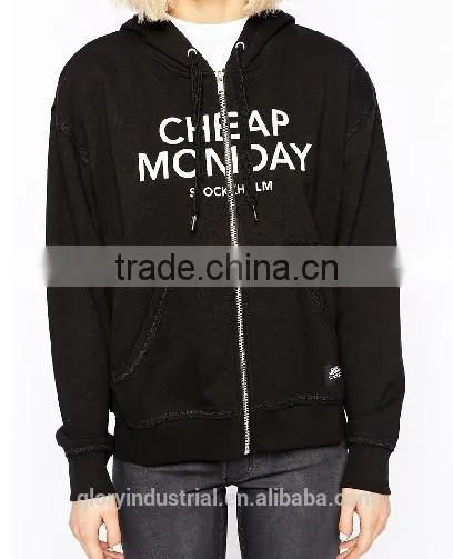 Cheap Printed Logo women fleece jacket 2015