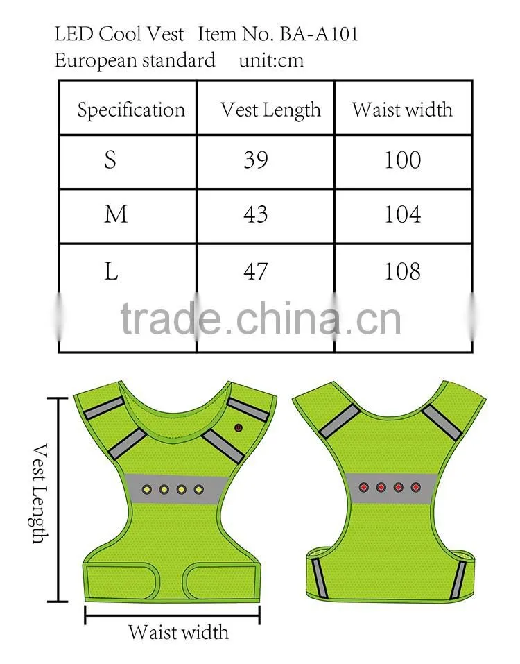 LED outdoor sport safety warning ladies sexy wears