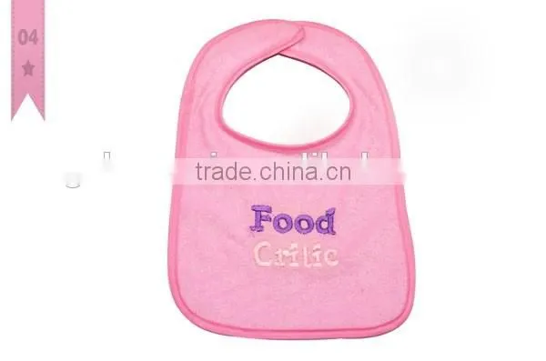 2016 China supplier embroidered letter baby bibs 100% cotton