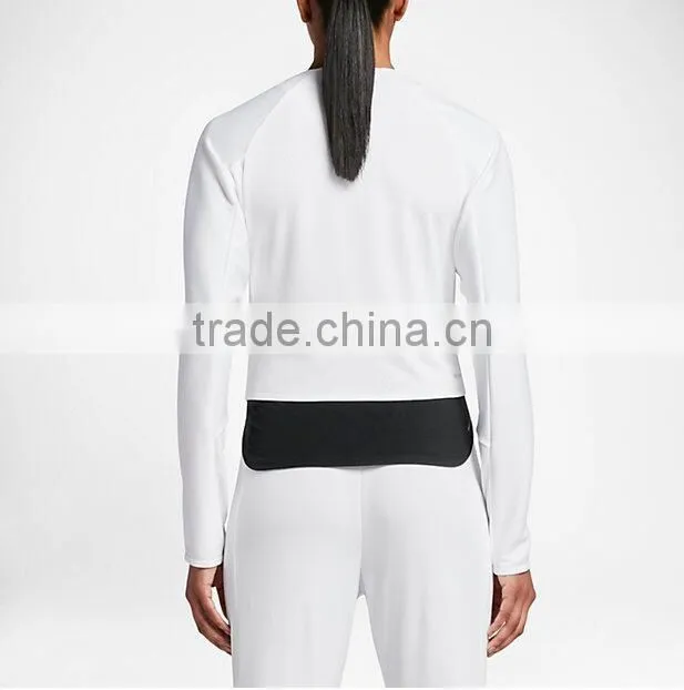 Custom dri-fit 100%polyester women tennis jacket wholesale gym wear