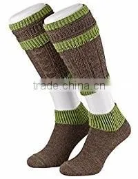 Bavarian Short Sock (Beige- Green ) two piece